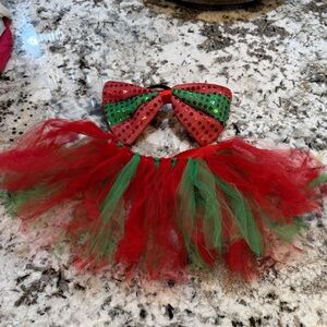 Red and Green Dog Tutu Set